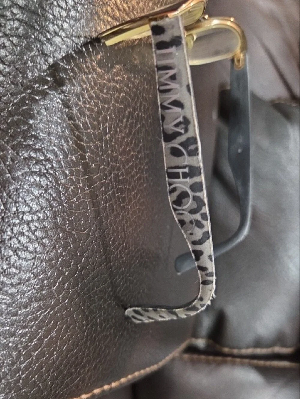 Jimmy Choo Womens Eyeglasses in Brown and Cream Leopard Print With Case